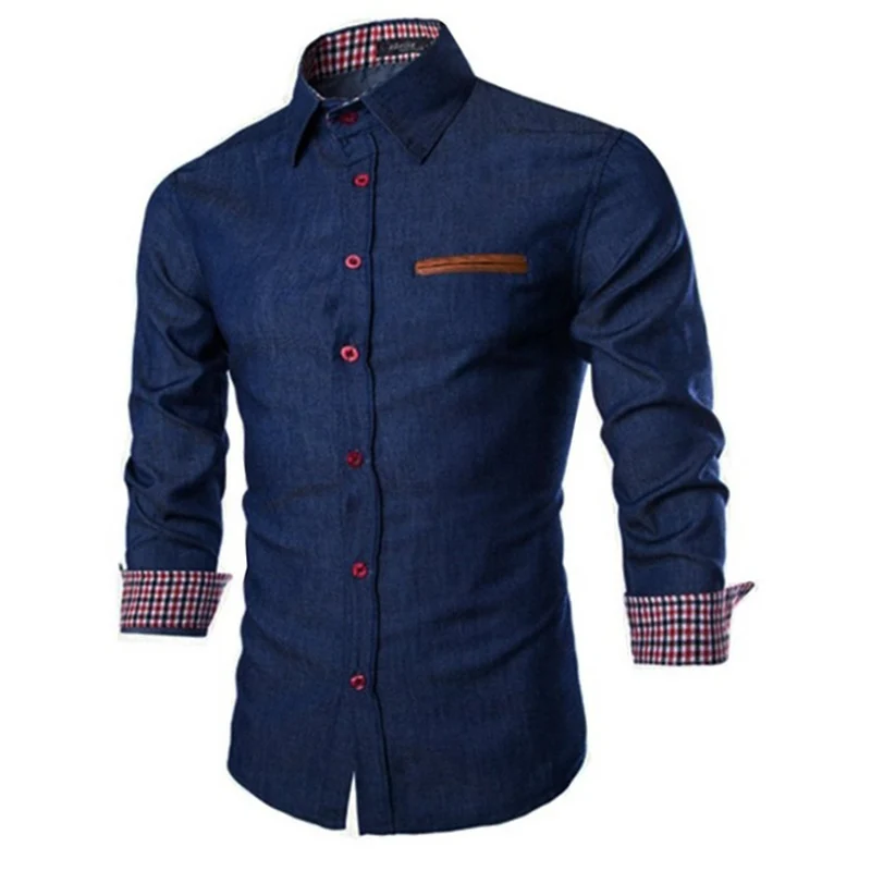 ZOGAA Male Jeans Shirts Autumn Fashion Business Stripe Long Sleeve Wedding Dress Men's Suits Full Turn-down Collar | Мужская одежда