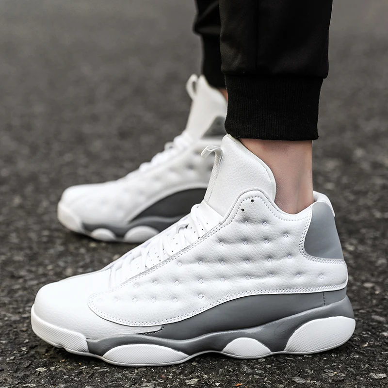 Мужские баскетбольные кроссовки Jordan, мужские кроссовки zapatillas hombre, кроссовки Jordan Retro 13 Zapatillas Jordan, баскетбольные кроссовки - Цвет: White-Gray-1668