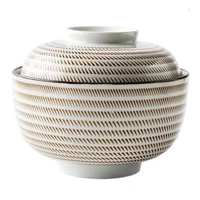 rice noodle bowl with lid japanese style tableware ceramic salad soup bowl food container dinnerware