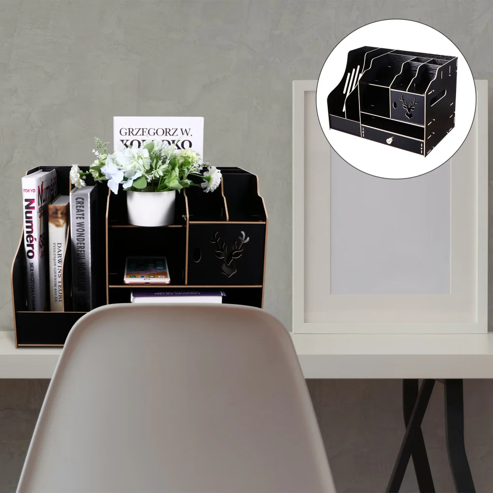 

1pc Creative Desk Storage Rack Multi-Layer File Shelf Multifunction Storage Box