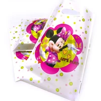 10pc minnie mouse birthday party decoration supplies gift bags baby shower cartoon kids boy plastic sweet candygiftloot bags
