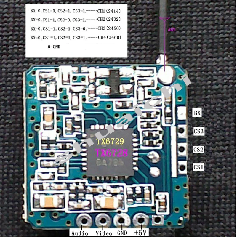 1 шт tx6729 24g av передатчик модуля бес