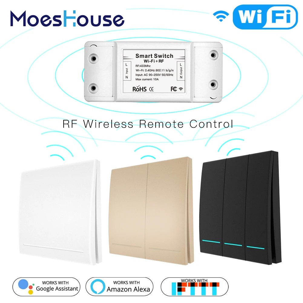 Беспроводной смарт выключатель RF433Mhz + Wifi настенный передатчик приложение Smart