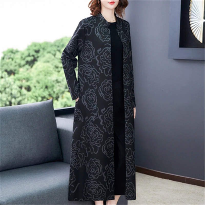 Новое поступление 2020 Осенний длинный кардиган тонкое пальто для женщин ветровка