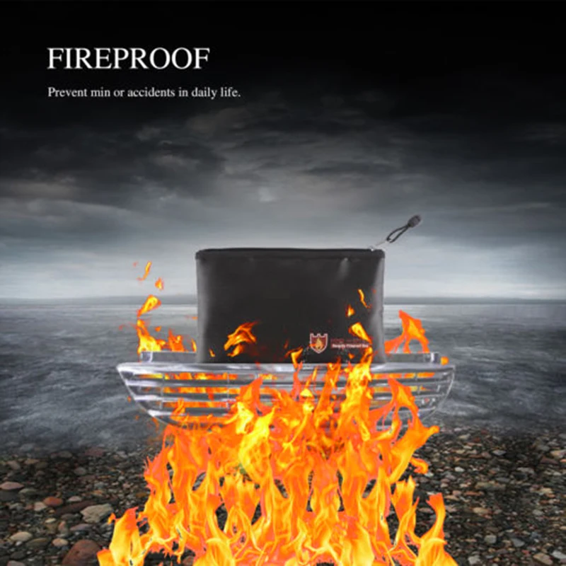 1 xводонепроницаемый пожаробезопасный чехол для документов денег огнестойкие
