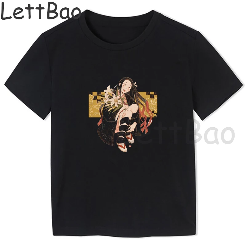 Лидер продаж футболка с японским Аниме Манга для мальчиков и девочек милые