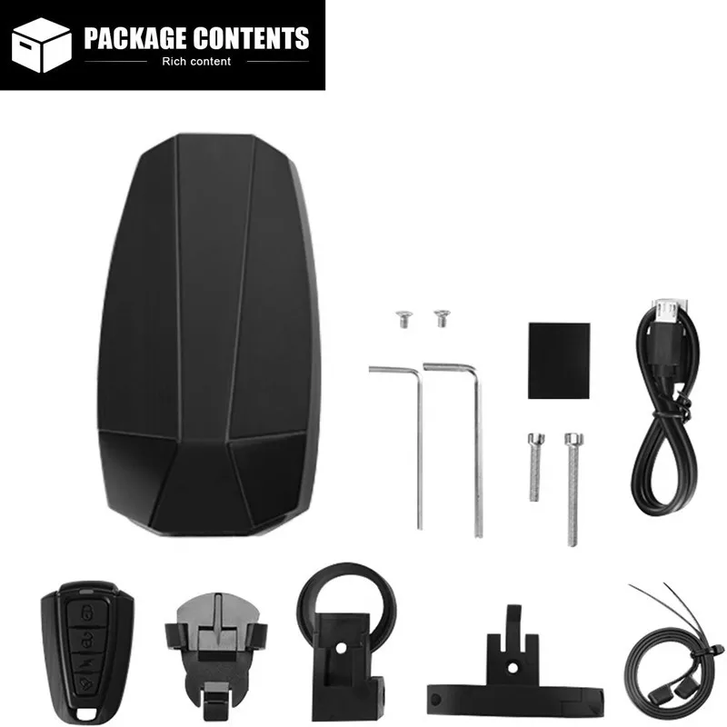 WasaFire Wireless Rear Bicycle Light Intelligent Remote Control Alarm Lock Bike Taillight USB Charging Lights MTB Tail Lamp | Спорт и