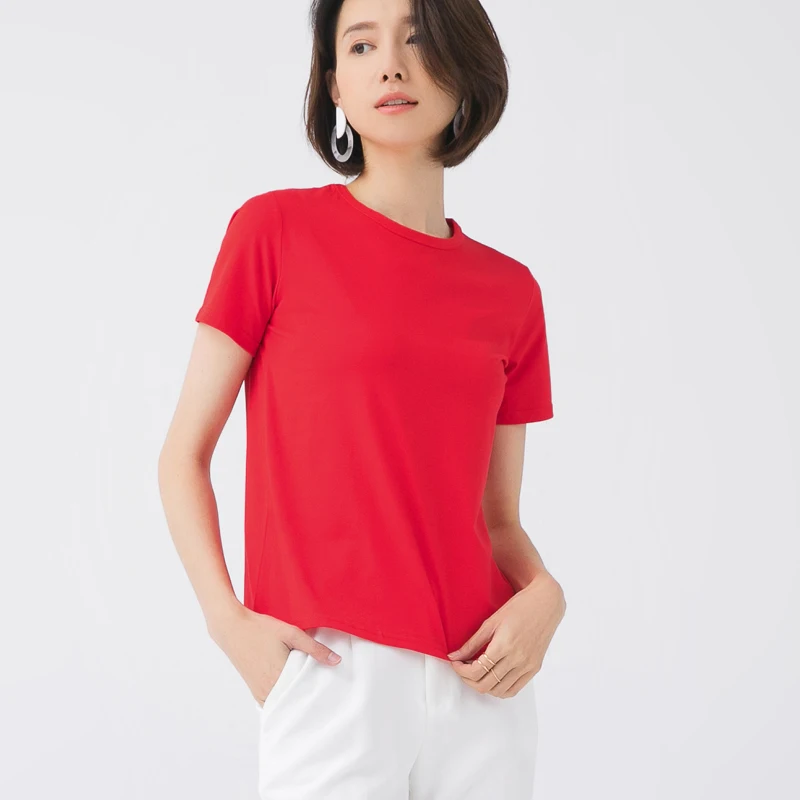 

Tops T Shirt Women Short Sleeve red Tshirt fuchsia
