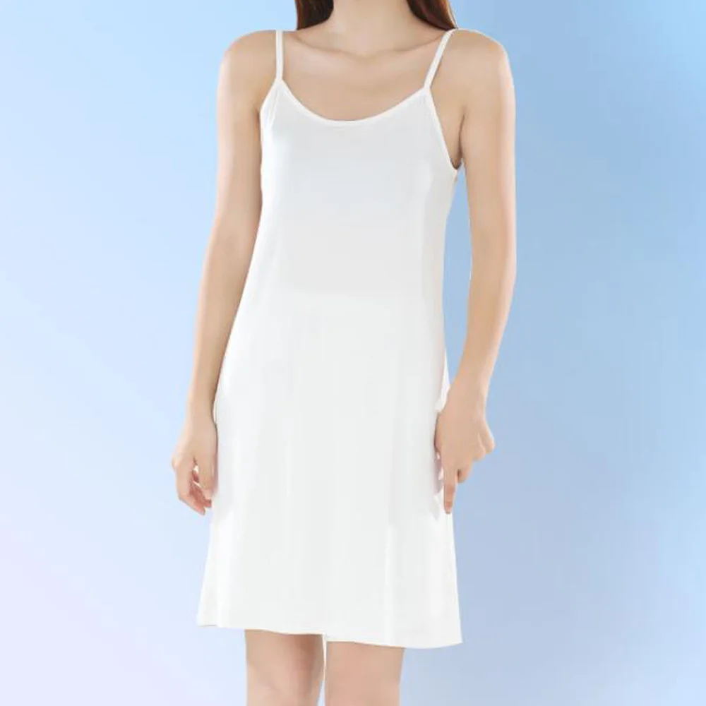 Женское модальное платье-комбинация однотонное длинное нижнее белье на