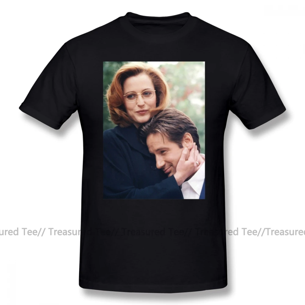 Футболка с надписью X filts, Dana Scully X pilles Fox Mulder, Мужская футболка с коротким рукавом, базовая футболка с принтом, 100 хлопок, плюс размер, забавная футболка - Цвет: Black