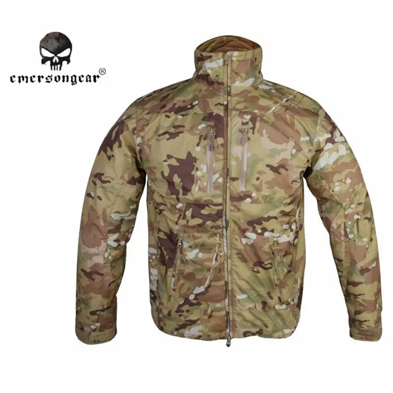 Охотничья Боевая куртка EMERSON SoftShell ветровка дышащая пот мультикам черный DE EM6810