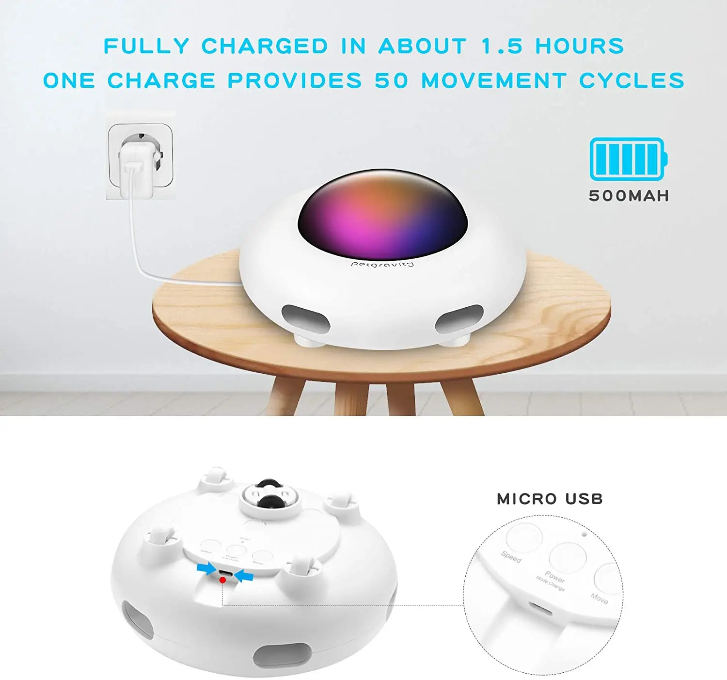 Интерактивная электронная игрушка для кошек в помещении с вращающимся пером НЛО