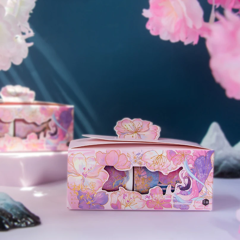 

3pcs Washi Tape Set Retro Decorative Washi Tape School Supplies Gold Foil Masking Tape DIY Stationery Adhesive 5m Washitape