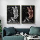 Новые трендовые настенные плакаты с ангелом и принтами, белые красные крылья, Картина на холсте, гостиная, кафе, домашний Настенный декор, плакаты