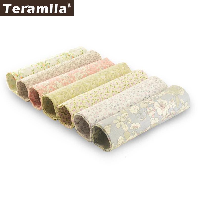 Teramila 40 см x 50 см 7 шт. цветочный дизайн хлопок саржевая Ткань DIY подушка для шитья лоскутное украшение для дома Tissu Tela