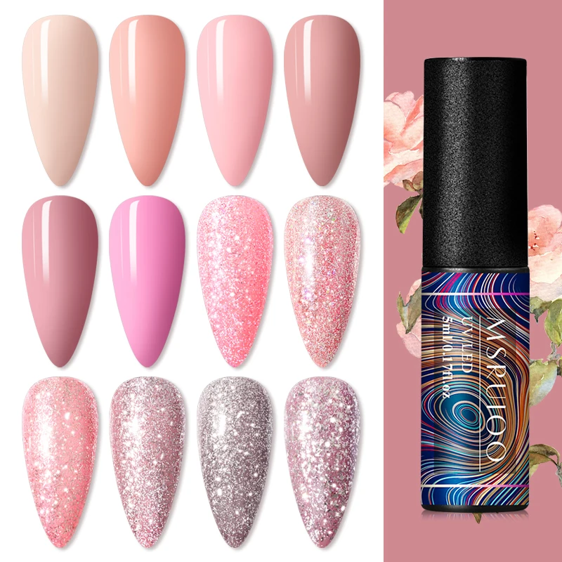 Блестящий Гель лак для ногтей цвета розового золота 5 мл|Гель ногтей| |