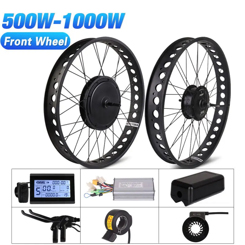 Fat Bike Front Wheel Electric Bicycle Kit 48V 1000W Snow Conversion kit 4.0 Bafang MXUS Hub Motor 20 inch 26 | Спорт и развлечения