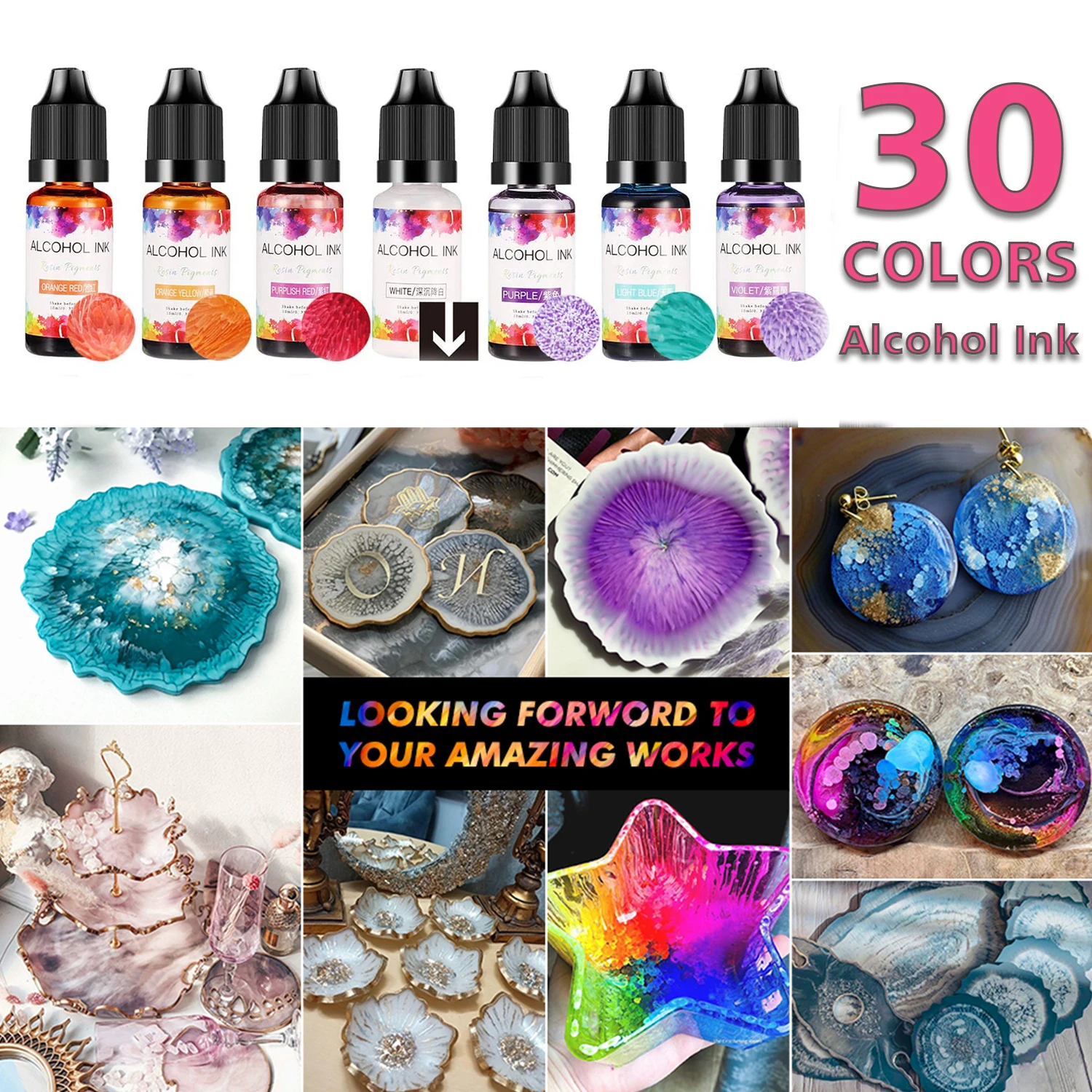 Art Alcohol Ink Liquid High Concentrated UV Resin Dye Liquid Resin Colour Painting Dye Ink Epoxy Resin Mold DIY Candle Making