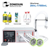 zonesun 17b double nozzles semi automatic palm olive cooking oil soya milk drink water bottle filling machine