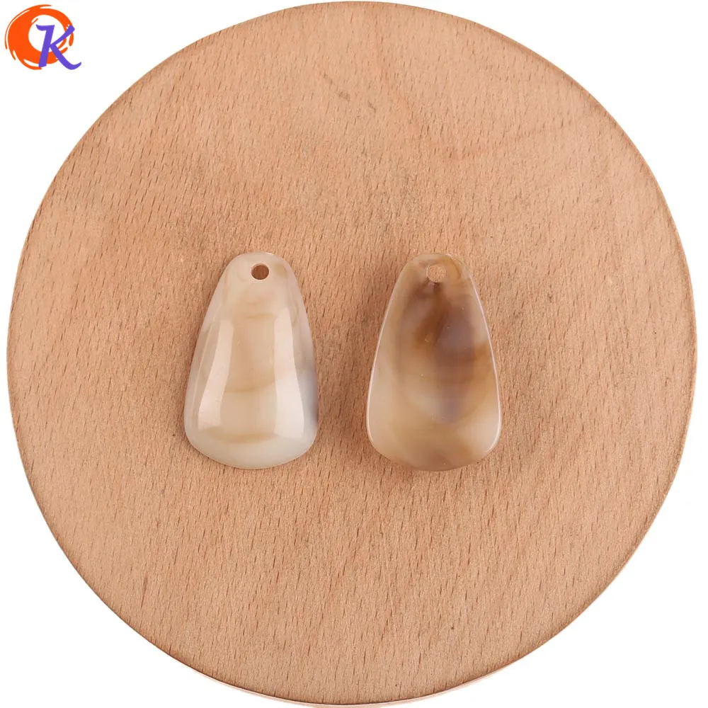 Light Brown Cordial Design 19x30mm 240Pcs Acrylic Beads/DIY Making/Beads Jewelry/Marble Effect Beads/Drop Shape/Hand Made/Earring Findings - Цвет: Light Brown