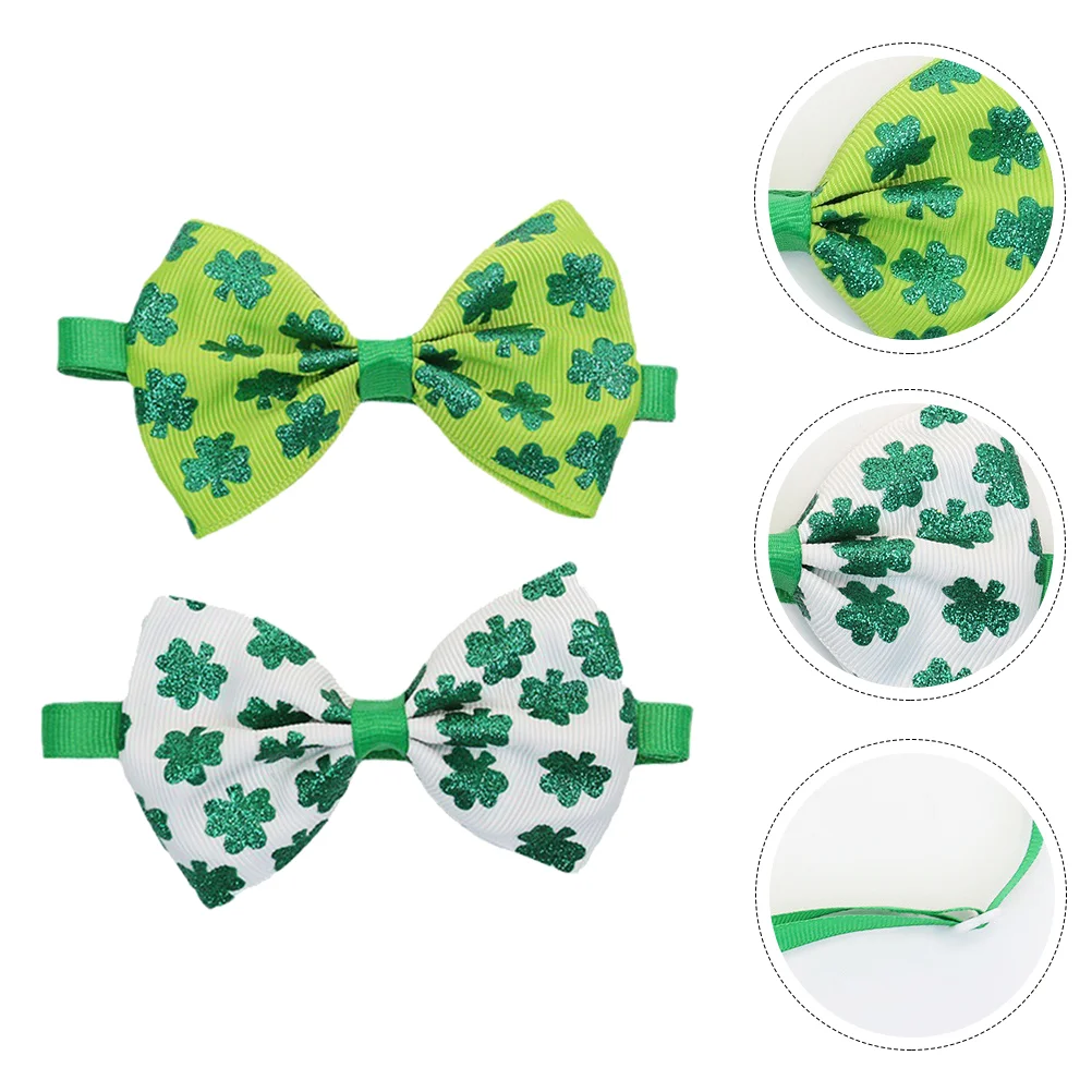 

2PCS St. Patrick's Day Pet Bow Ties Irish's Festival Bow Ties Pet Costume Decors