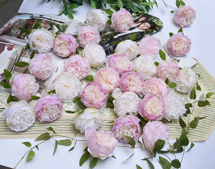 5 шт./лот искусственный шелк пион Цветочная головка высокое качество свадебное