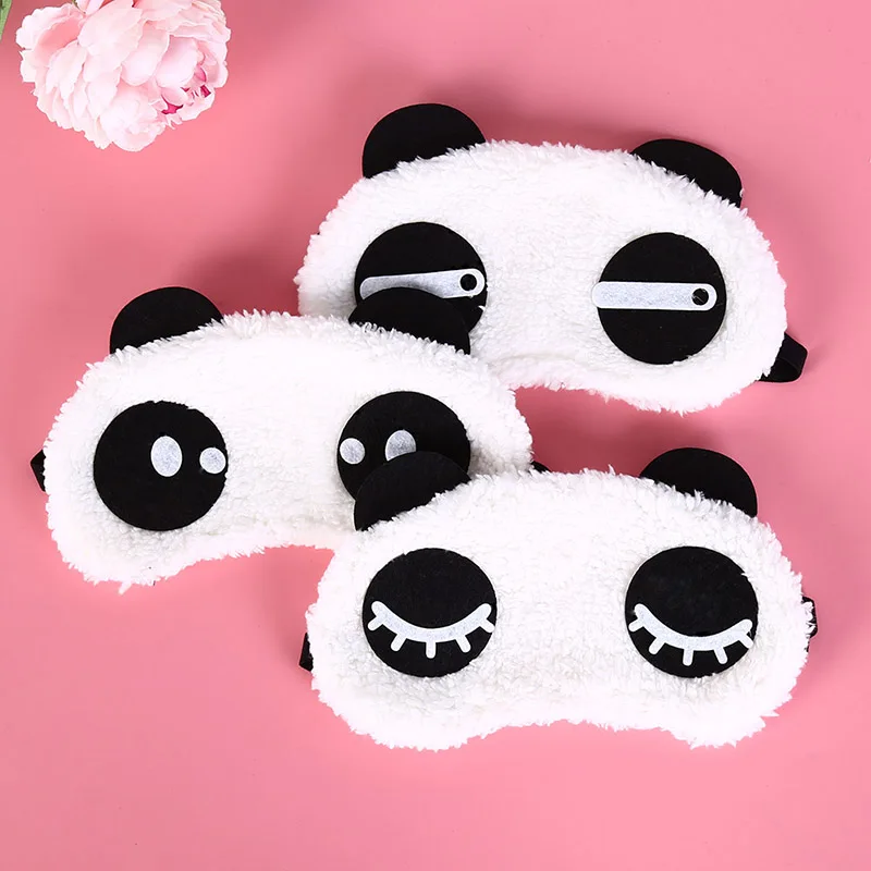

1pc Black Cartoon Panda Relaxing Ice Or Hot Compress Eyeshade Mask Bandage On Eyes For Sleeping Sleeping Mask 3 Styles