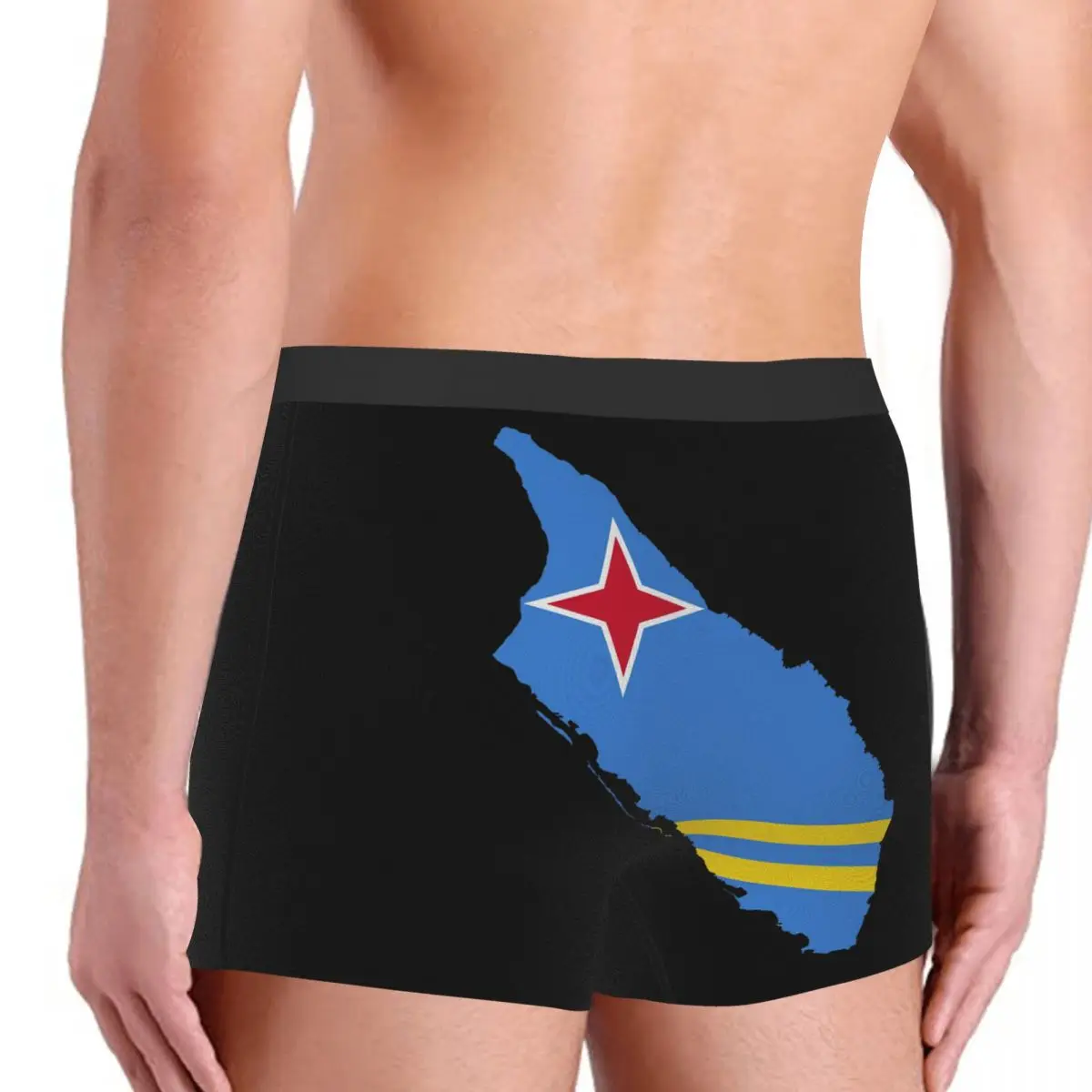 Flag Map Of Aruba Men's Boxer Briefs R301 Joke elastic pants for men