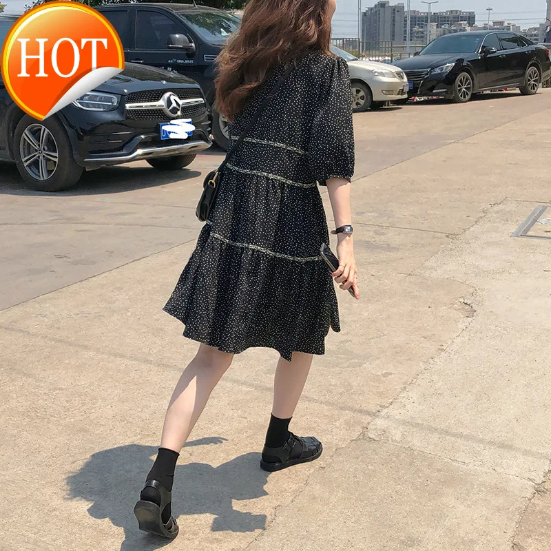 

Sanya seaside holiday dress loose and thin floral skirt Bali Beach Photo small beach skirt