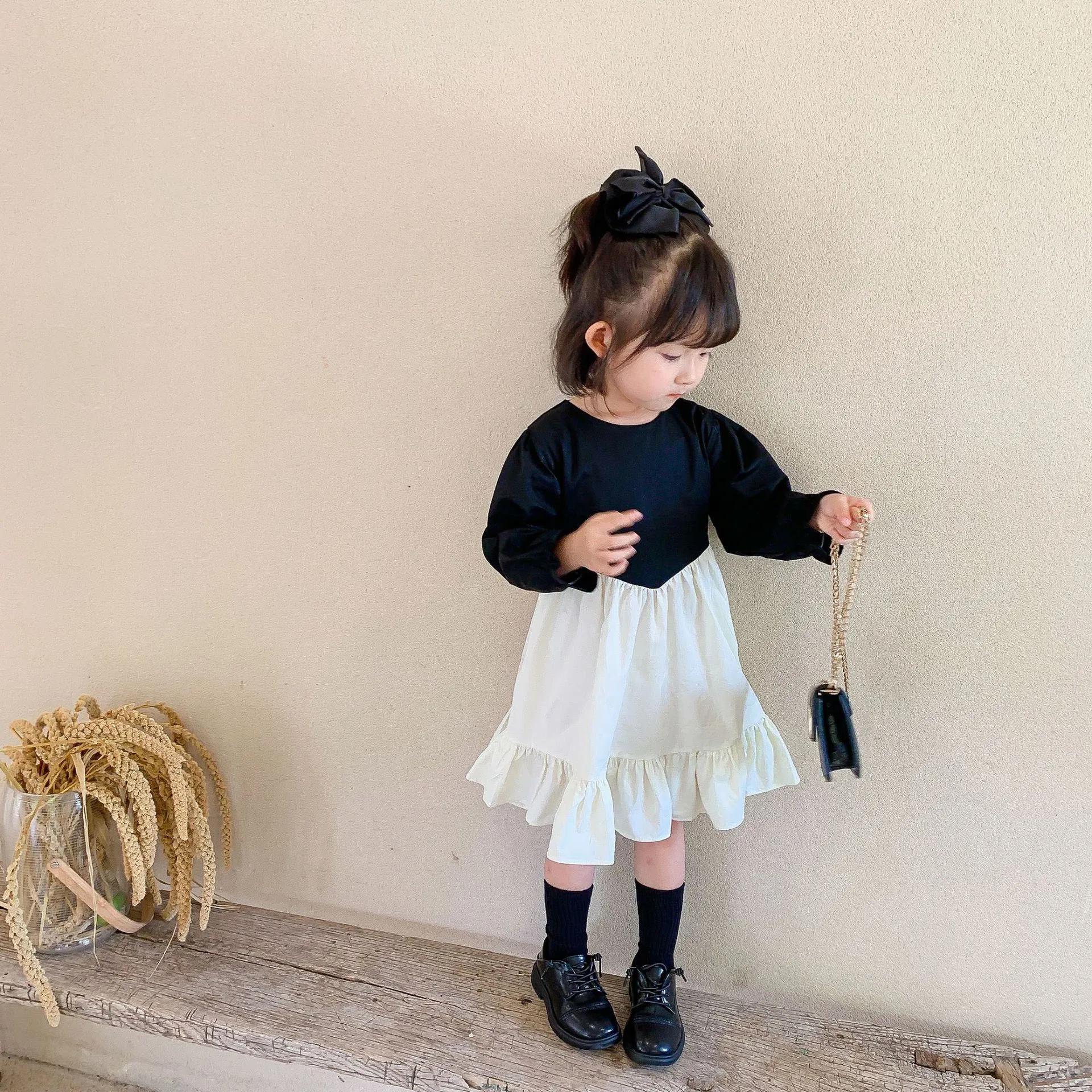 Fashion Girl Clasic Dress Kids Elegant Autumn Kid Causal Ruffle Outfit Princess Party Birthday for 2-7 Ys | Детская одежда и обувь