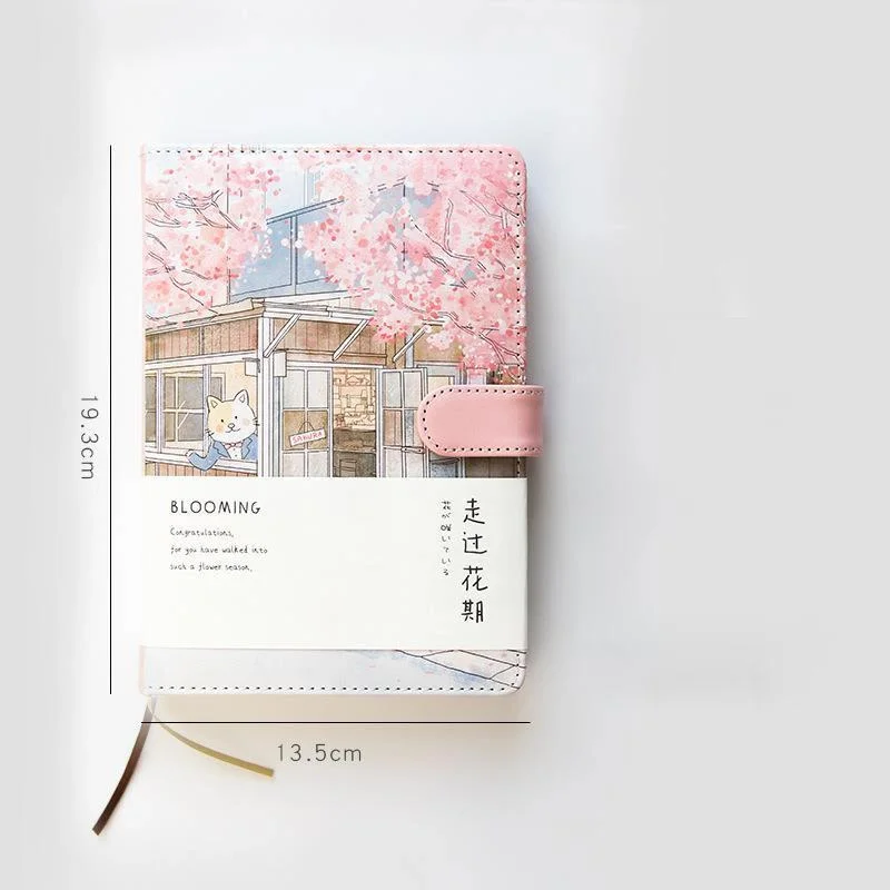 

Creative Agenda Romance Cherry Blossom Notebook Illustration Grid Hand-painted School Diary Office Supplies Files