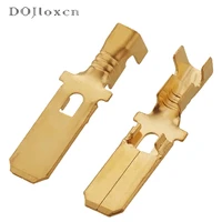 2050100200pcs h62 brass tinned 6 3 mm with window automotive connector male wiring terminal dj6118 6 3b