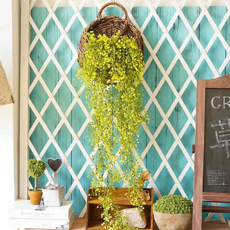 

80 см Искусственный Львы листья поддельные в виде вьющегося стебля с цветами украшения для сада подвесная гирлянда завод искусственные раст...