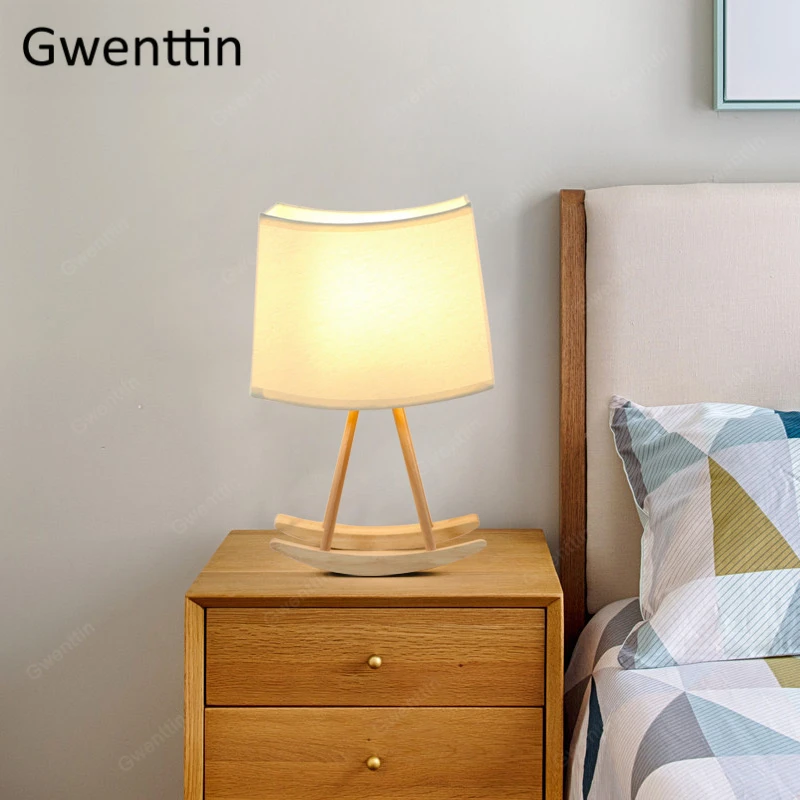 Скандинавские настольные лампы из цельного дерева Настольная Светодиодная