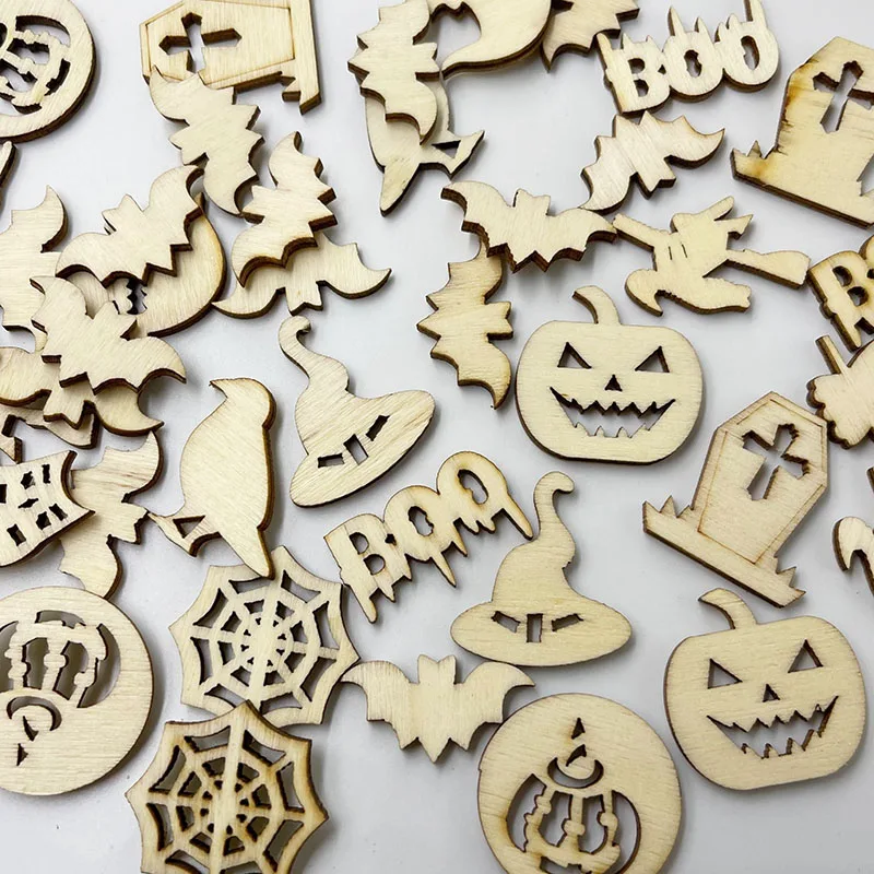 Деревянные пуговицы в виде снежинок для Хэллоуина 30 шт./лот товары вечерние