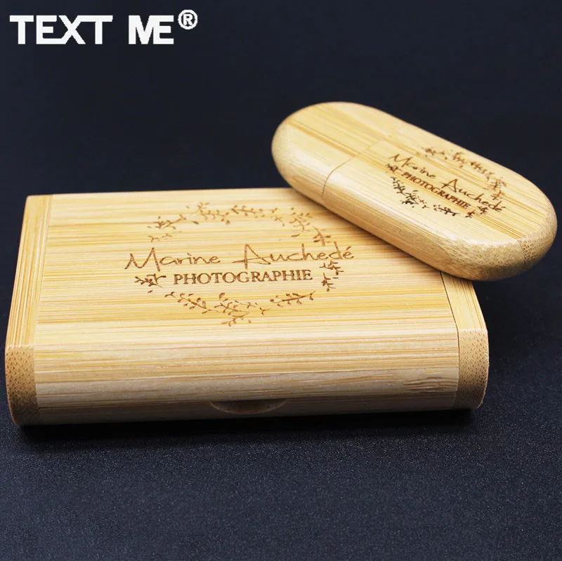 TEXT ME free фотография Логотип Печать карбонизированный бамбук usb флэш накопитель 2 0 4