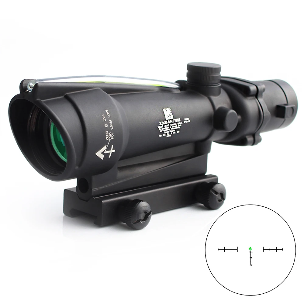 Тактический Оптический Прицел ACOG 3 5x35 для винтовки Real Red Green Fiber прицел с шевроном