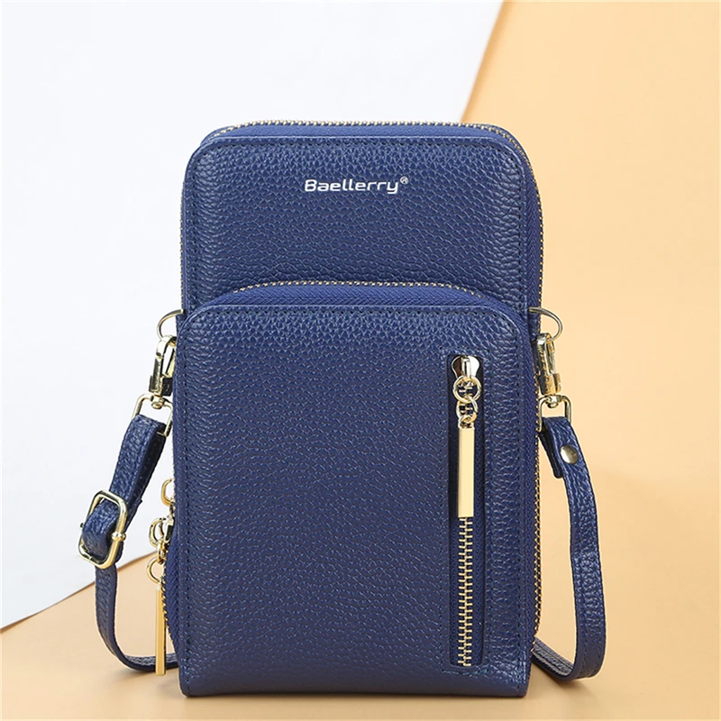 

Women Shoulder Straps Bag Mobile Zippers Phone Walltes Bag Female PU Solid Fashion Crossbody Bag Handbag Purse