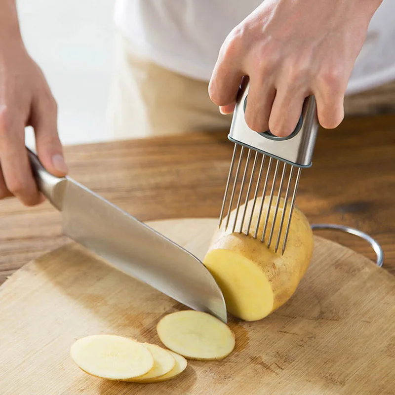 Держатель для лука из нержавеющей стали нож резки фруктов и овощей мяса кухня