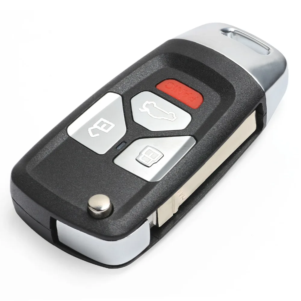 KEYECU Модернизированный флип ключ для Audi A4 A6 A8 S4 S6 S8 TT RS6 Fob 3 + 1/4 кнопки 315 МГц ID48 чип 4D0