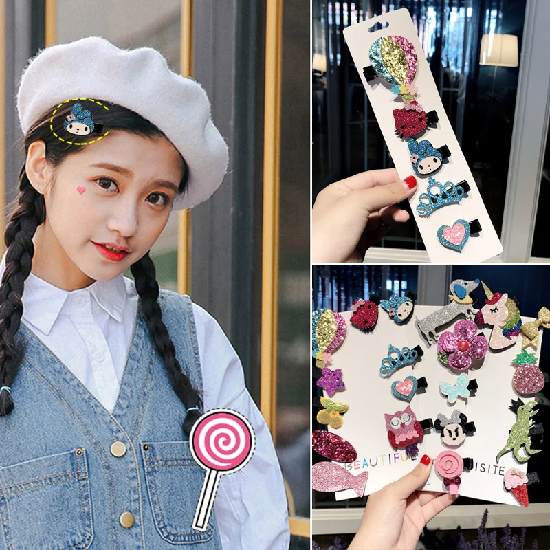 Набор JINJIAN милые заколки для волос с мультяшным единорогом совой девочек