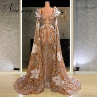 Dubai Couture Evening Dresses 2021 Special Fabric Beading Prom Dress Robes De Soiree Runaway Red Carpet Dresses Party Night