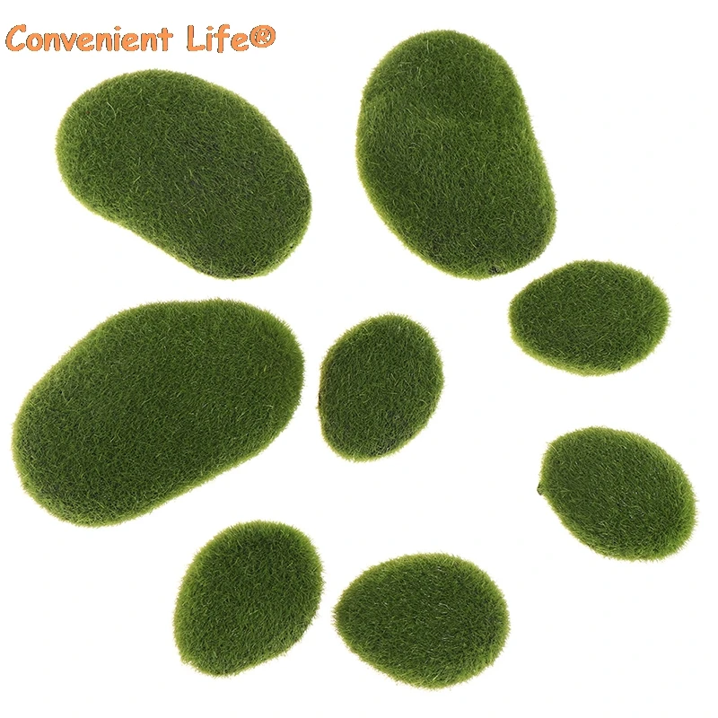 20 Вт 30 PCS 3 * Размеры искусственного камня Мосс Rocks Декоративные Зеленый мох мячи