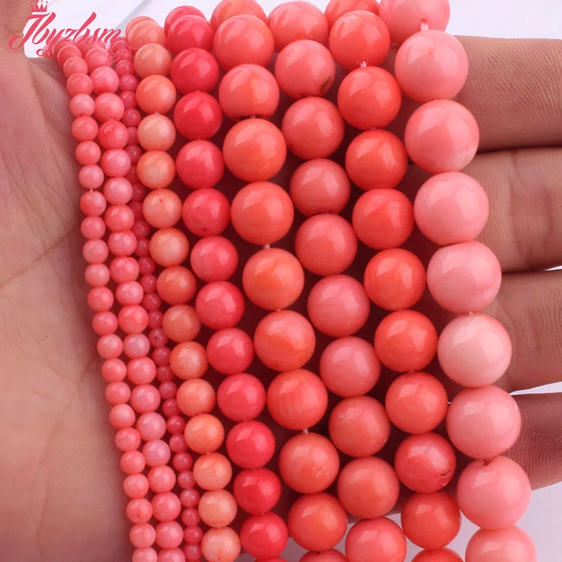Бусины круглые для украшений сделай сам гладкие камни розового цвета 3/4/6/7/8 мм