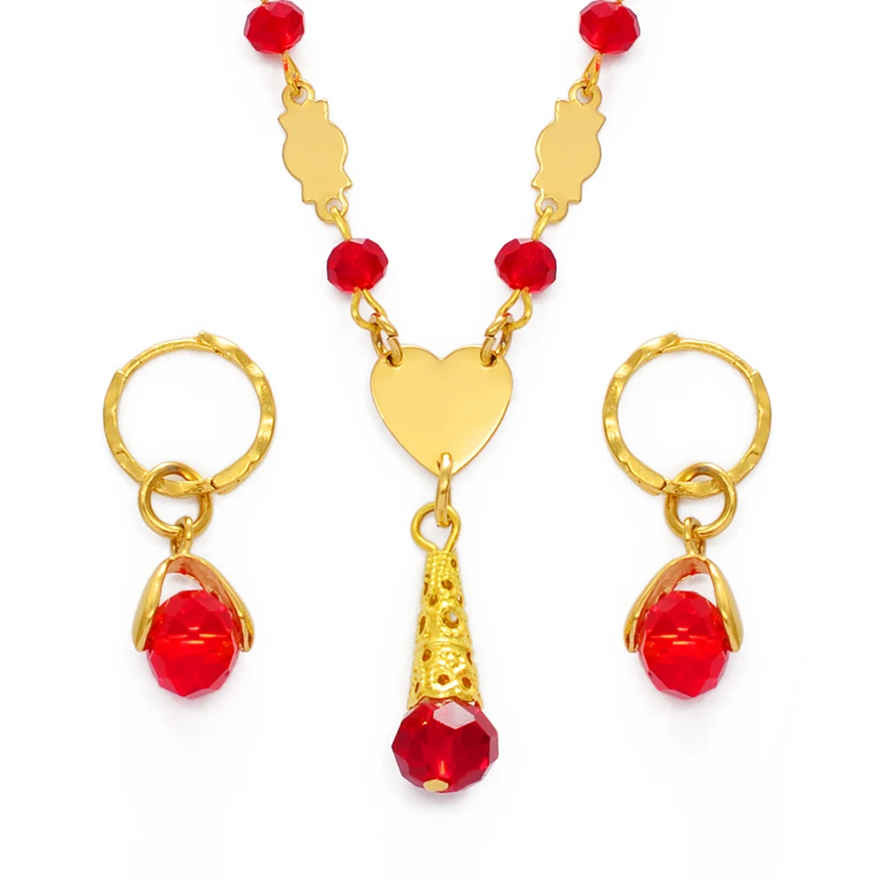 

Anniyo Hawaiian Colorful Crystal Ball Beads Necklaces Earrings Sets Guam Micronesia Chuuk Pohnpei Marshall Jewelry Gift #240806