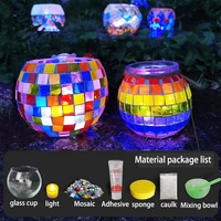 diy mosaic candle holder glass mosaic material package vase handmade parent child educational toy home creative birthday gift