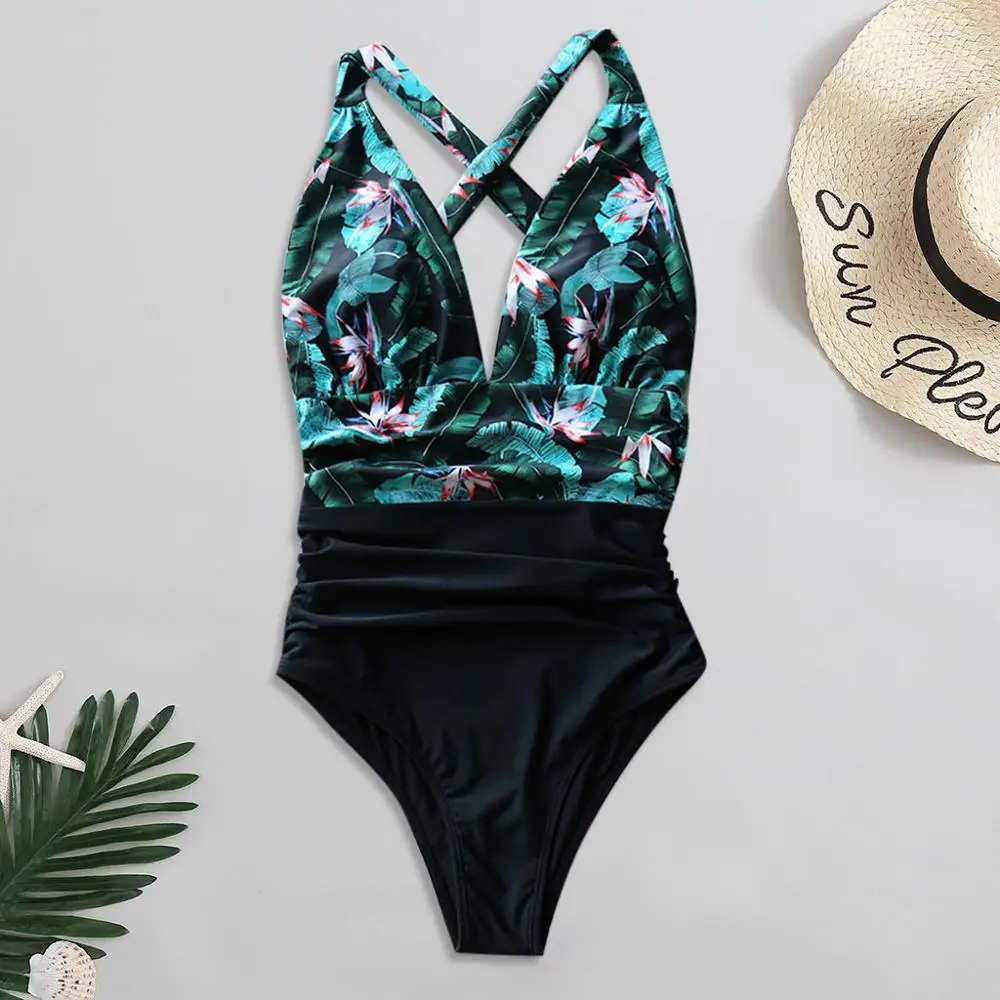 2020 сексуальные цельные купальники боди женские плечевые Цветочные Купальники