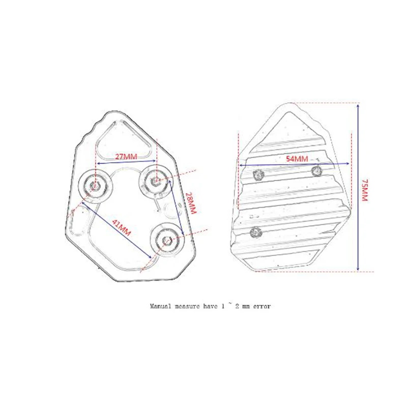 

CNC Side Kickstand Stand Extension Plate For BMW K1200S/R 2005-2008 K1300S/R 2009-2016