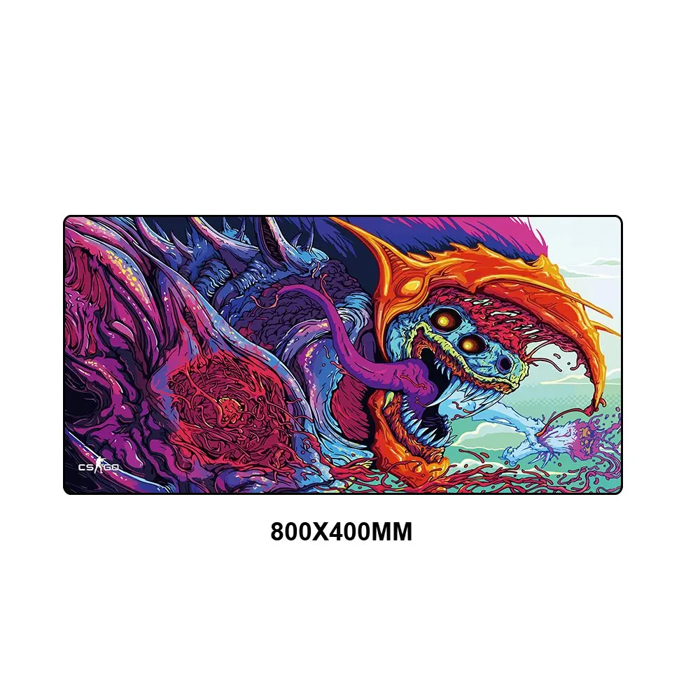800x400MM Игровой коврик для мыши большого размера, коврик Grande для CS GO Hyper Beast Gamer XL XXL, компьютерный коврик для мыши, игровой коврик для Csgo Muismat PC 900x400 мм - Цвет: 800x400MM