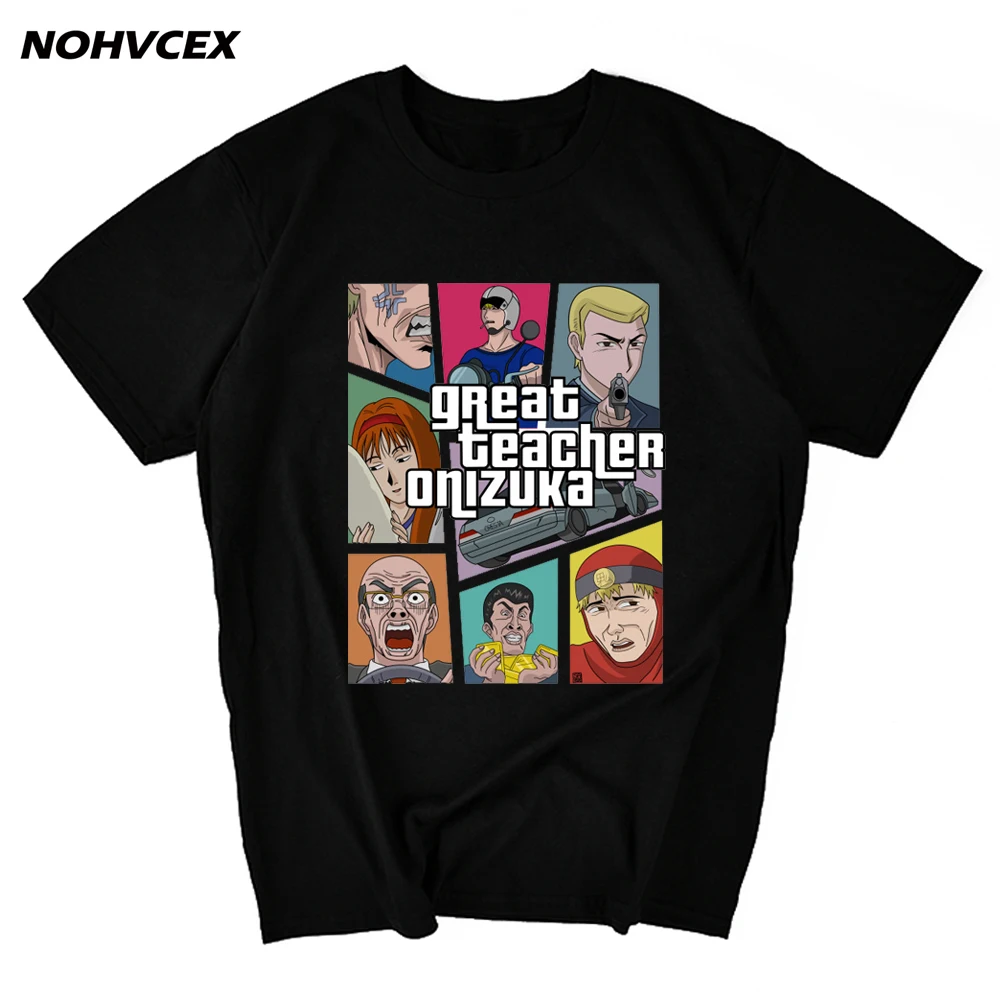 Новое поступление Мужская футболка с отличным учителем Onizuka Gto Хлопковая мужская